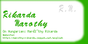 rikarda marothy business card